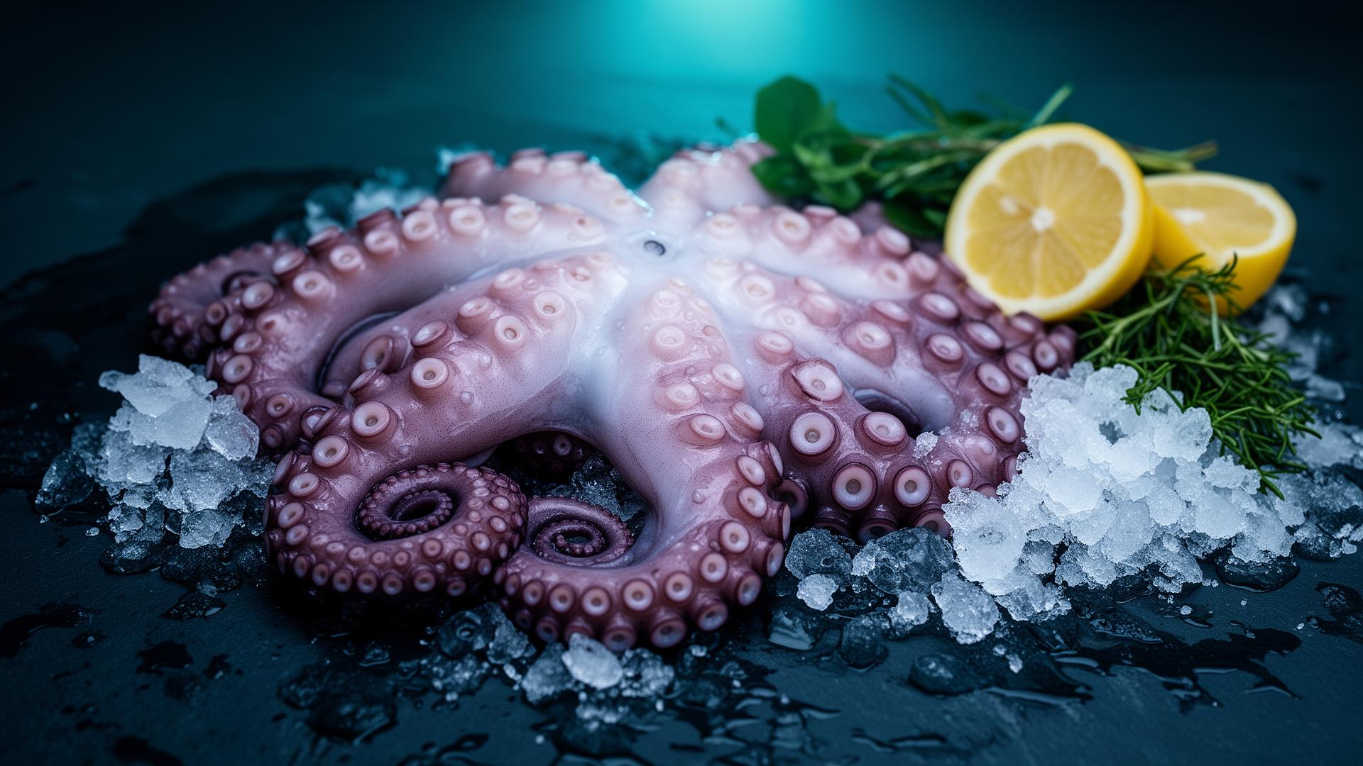 Fruits de mer frais sur glace